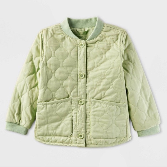 Toddler Boys' Solid Quilted Jacket - Cat & Jack™ Green - Picture 1 of 3
